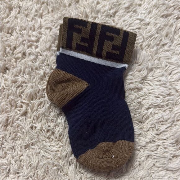 Brand new no tags babies and toddlers Blue and Brown Fendi  socks Socks - Picture 1 of 2